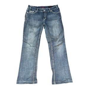 Rock&Roll Jeans Womens 34x29 Blue Denim Mid Rise Bootcut Cowgirl Western Outdoor